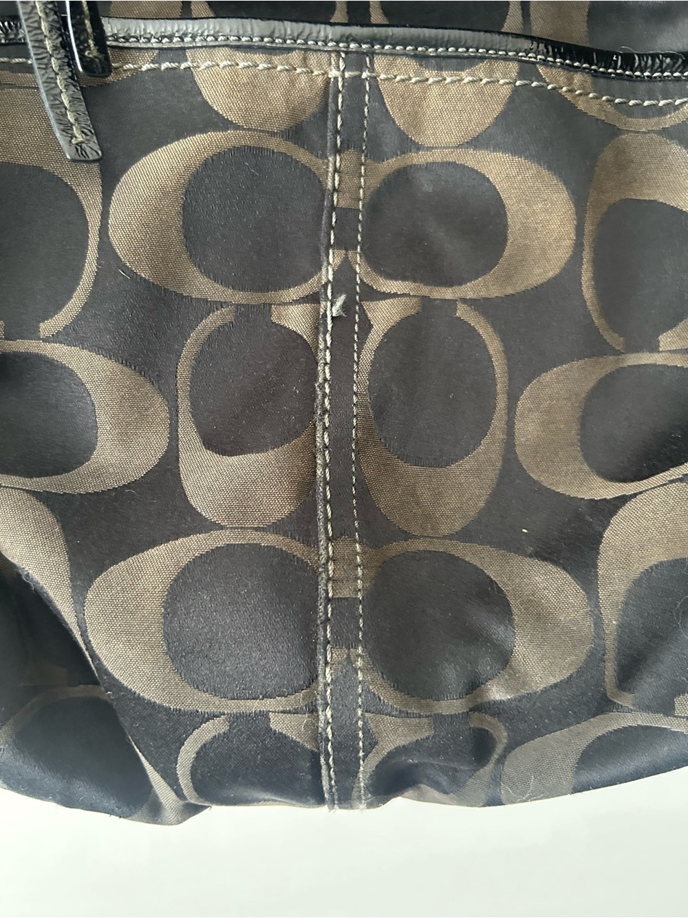 Coach Brown and Black Signature hobo Shoulder Bag 12676 - Picture 3 of 11